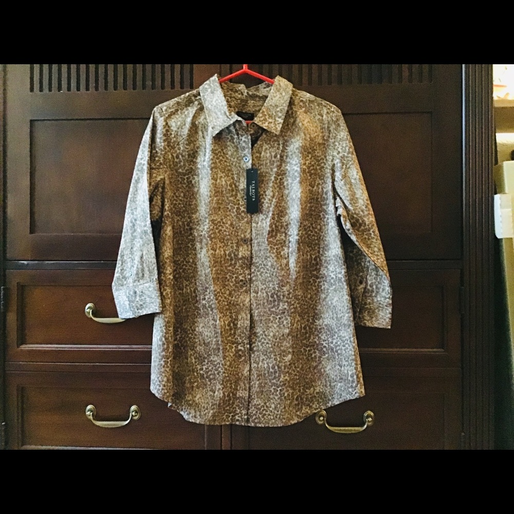 New Talbots Leopard Print Shirt